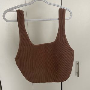 Aritzia brown cropped tank